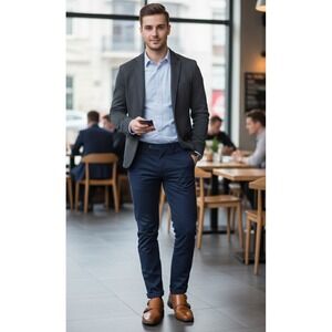 Johnston‎ & Murphy Archer Mens Oxford 9.5 Brown Leather Double Monk Strap Shoes